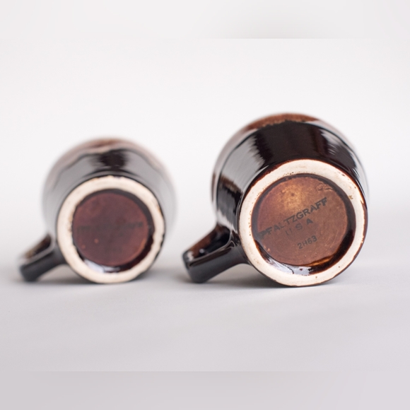 MCM Vintage, Pfaltzgraff Drip Glaze Mugs | Brown White Glaze - Picture 4 of 5